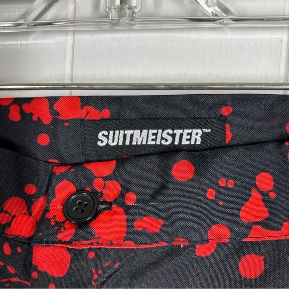 Suitmeister Black Halloween Black Spatter Suit with Tie Large (42-44) - Picture 14 of 14